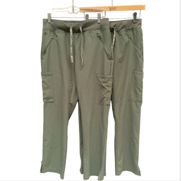 Medcouture Scrub Pants Women's Olive Green Size Small Set of 2 - Picture 1 of 12
